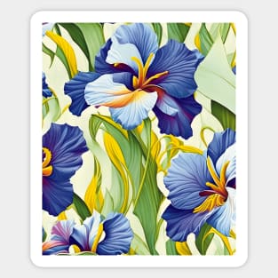 Blue Irises Field Pattern Sticker